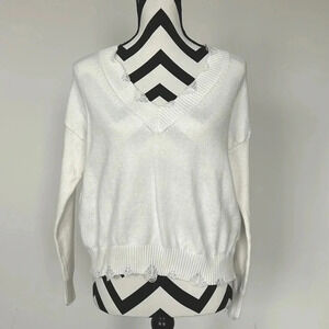 Hudson Gray White Atlanta Sweater Sz M